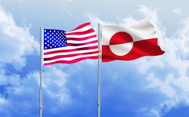 Amerikan bayrağı ve Grönland bayrağı