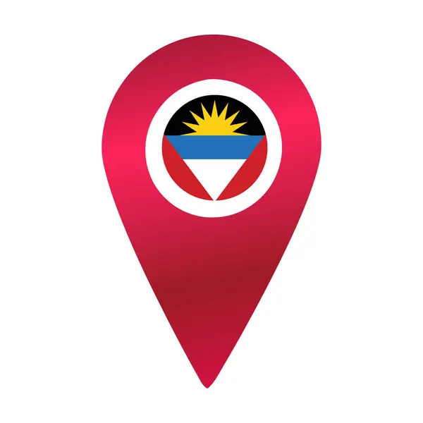 Antigua and Barbuda red destination flag pin