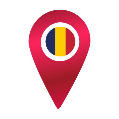 Chad red destination flag pin