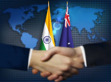 India, bilateral relation concept background clipart