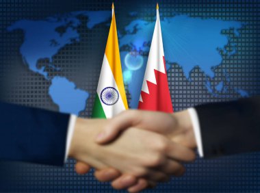 India,Bahrain bilateral relation concept background clipart