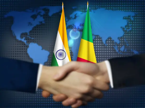 stock image India,Republic of the Congo bilateral relation concept background