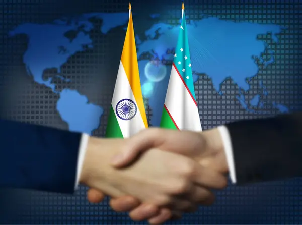 stock image India,Uzbekistan bilateral relation concept background