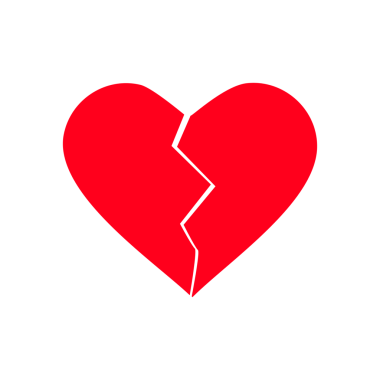 Basit kırık kalp simgesi