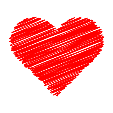 Tebeşir gibi elle çizilmiş kalp şekli