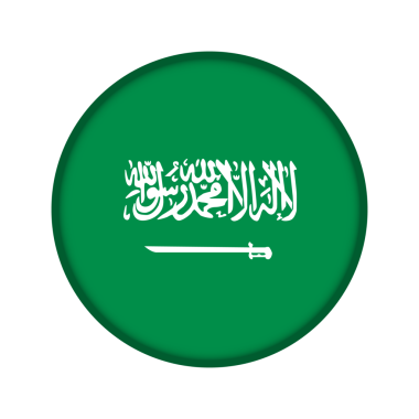 Suudi Arabistan 'ın izole edilmiş yuvarlak bayrağı