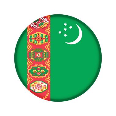 Türkmenistan 'ın izole edilmiş yuvarlak bayrağı