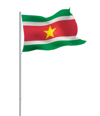 Surinam 'ın izole edilmiş ulusal bayrağı