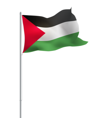 İzole edilmiş ulusal Filistin bayrağı