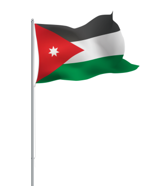 Ürdün 'ün izole ulusal bayrağı
