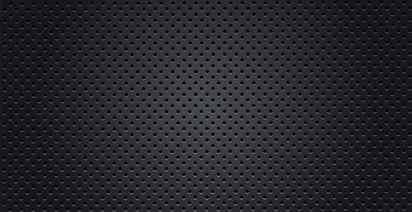 Black Perforated Metal Background Metal Texture Steel Carbon Fiber Background — Stock Vector
