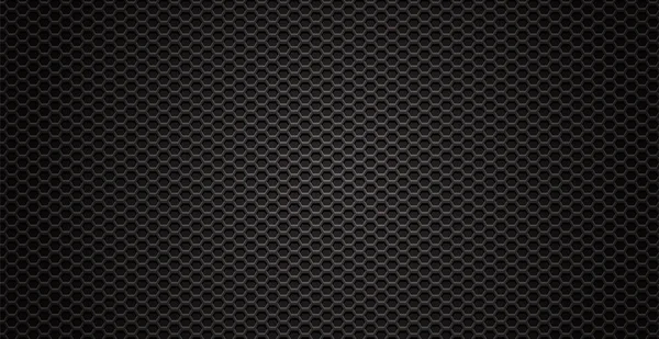 黒は金属の背景を穿孔 金属質鋼 炭素繊維の背景 穿孔板金 ベクトル — ストックベクタ