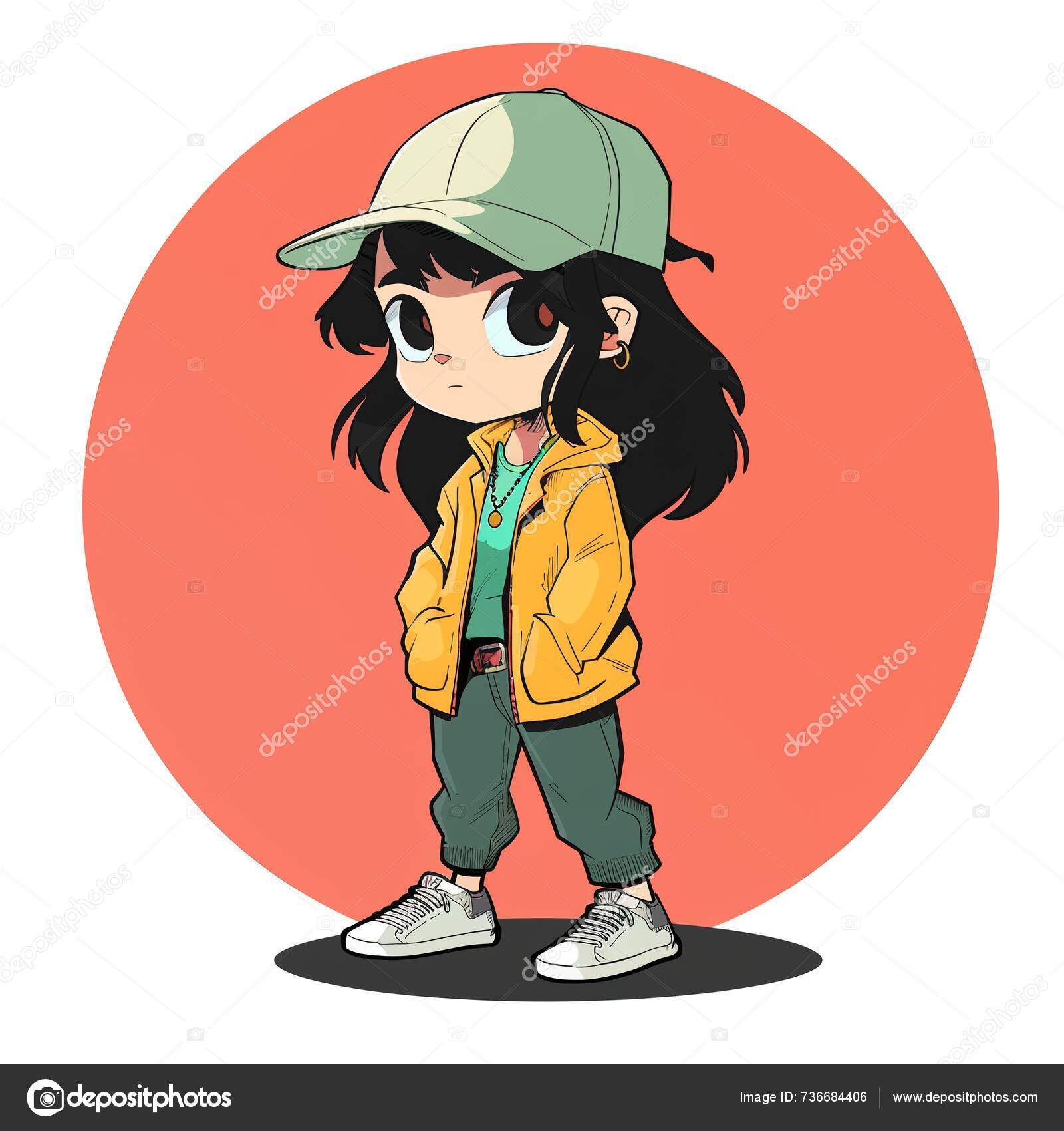 Anime Character 90S Cartoon Style Shirt Sticker Stock Photo Taywin anime-character-90s-cartoon-style-shirt-sticker-stock-photo-taywin