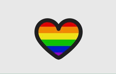  Gökkuşağı renkli gey ve lezbiyenler için LGBT ince çizgi simgeleri. Homofobiyi durdurmak için bedava aşk bayrağı desteği. Gurur gününde Pro LGBT hakları. Modern vektör illüstrasyonu.