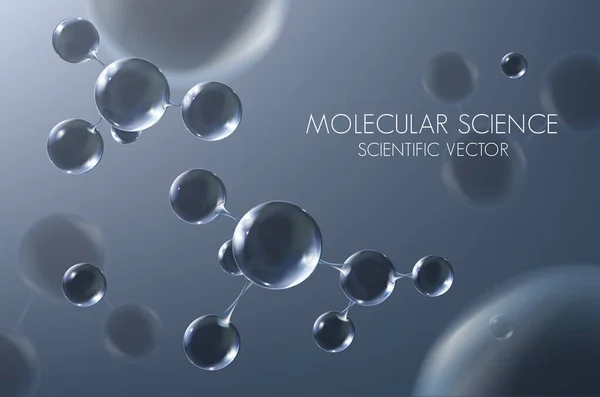 Molecules Abstract Scientific Background Molecular Structure Atoms Model Illustration Science — Stock Vector