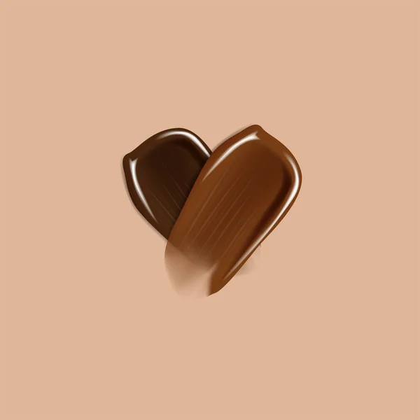 Mancha Realista Chocolate Sobre Fondo Claro Encanta Tarjeta Chocolate — Vector de stock