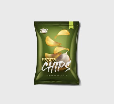 Reklam çantası dolusu patates cipsi, soğan aromalı..