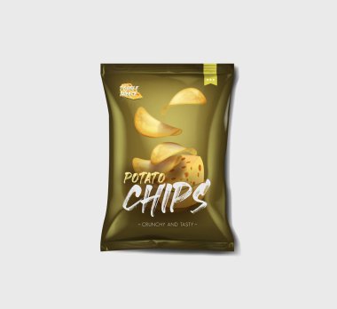 Reklam paketi patates cipsi, peynir ve peynir aromalı..