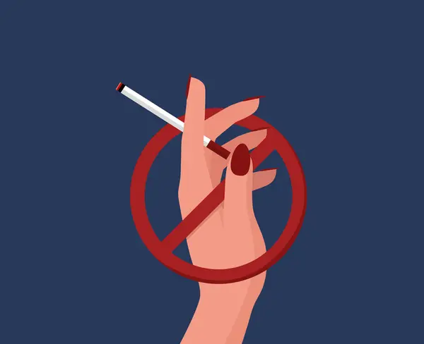 Hagyja Abba Dohányzást Koncepció Női Kéz Megtagadja Dohányzást Világ Nem — Stock Vector