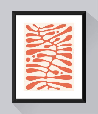Soyut bitki yaprağı çiçekleri muhteşem sanat arkaplanı. Modern minimalist matisse karalama arkaplanı organik yapraklar, basit doğal şekiller. Duvar kağıdı, duvar dekoru, baskı, kartpostal, kapak, şablon, pankart için el çizimi tasarımı.