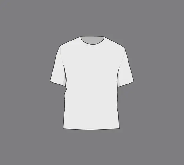 Basic Black Male Shirt Mockup Front Back View Blank Textile — Stock Vector