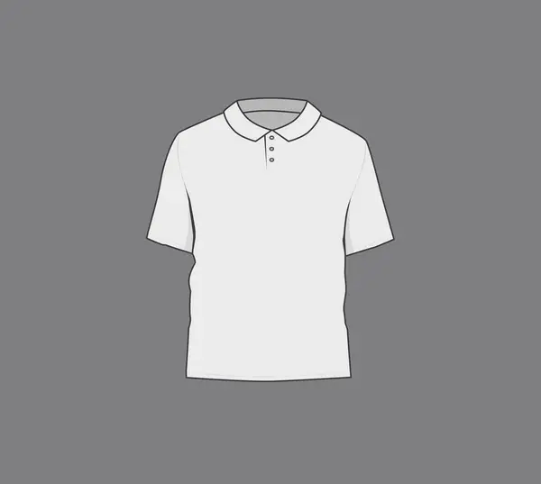 基本的黑白男式马球衫造型 前视后视时尚服装空白纺织品印花模板 免版税图库插图