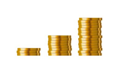 Altın para yığını. Yığınla para. Finans, yatırım ve tasarruf kavramı. Oyun elemanları. Altın para yığını. Hazine yığını..