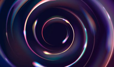 Fütüristik dairesel şeklinde hareket eden neon ışıkları, kıvılcımlı parlak bir ışık. Arkaplan, duvar kağıdı.