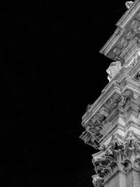 Old neoclassical architecture in Venice (Black and White with copy space)