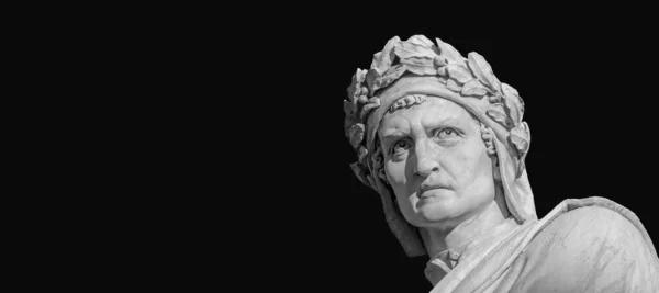 Dante Alighieri Den Största Italienska Poeten Marmorstaty Rest Florens Santa — Stockfoto