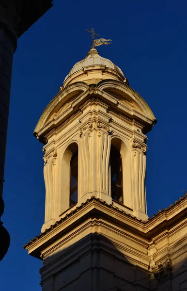 Barokk Építészet Rómában Szent Mária Templom Széles Úton Századi Gyönyörű — Stock Fotó