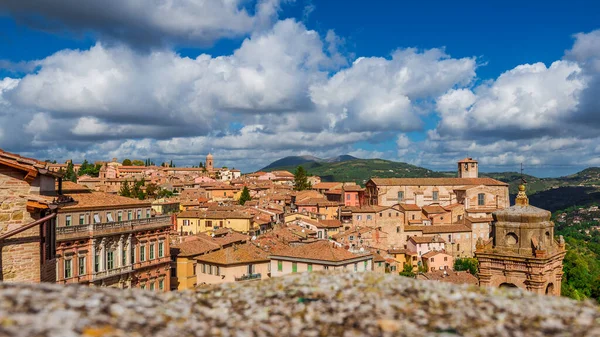Panoramautsikt Över Perugia Historiska Centrum Skyline Från Porta Sole Trappa — Stockfoto