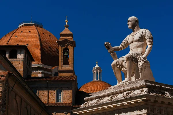 Reneszánsz Művészet Építészet Firenzében Bazilika Szent Lőrinc Gyönyörű Kupolák Giovanni — Stock Fotó