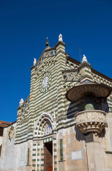 Catedral San Esteban Prato Con Hermoso Púlpito Exterior Decorado Por —  Fotos de Stock