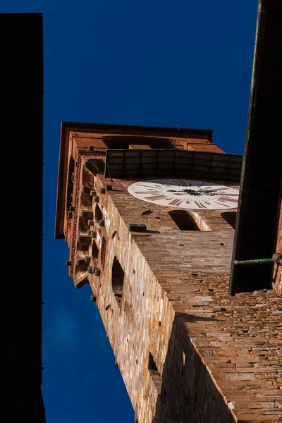 Medieval Torre Delle Ore Desde Abajo Antigua Torre Del Reloj — Foto de Stock