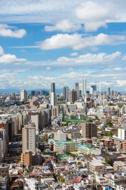 Tokyo, Japonya, Ekim 10, 2023 Tokyo 'da Bunkyo bölgesinden Ikebukuro modern silueti
