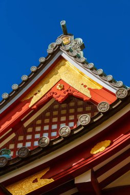 Tokyo, Japonya, 9 Aralık 2023 - Japonya 'da dini mimari. Matsuchiyama Shoden Budist Tapınağı Tokyo 'nun güzel çatısı