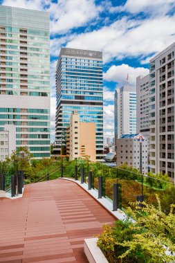 Tokyo, Japonya, 21 Ekim 2023 Tokyo 'daki Takeshiba ilçe modern binaları