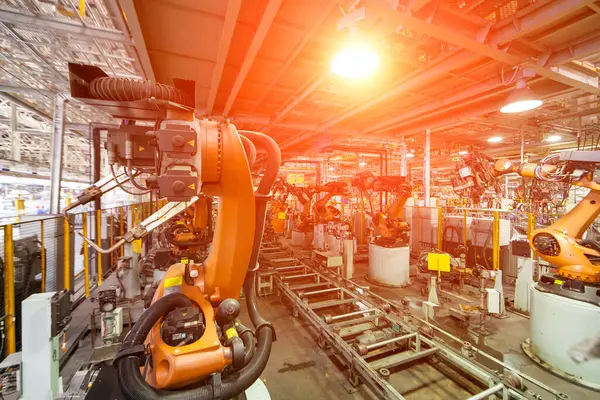 Modern endüstriyel fabrika, çelik üretimi