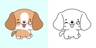 Renkli Sayfa ve İllüstrasyon için Tatlı Beagle Köpek Tırmanışı. Mutlu Clip Sanat Yavrusu. Etiketler, Bebek Duşu, Renkli Sayfalar İçin Kawaii Hayvanının Mutlu Vektör Resimleri. 