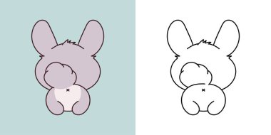 Clipart Chinchilla Renklendirme Sayfasını ve Renkli Resimleri Ayarla. Kawaii hayvanları izole etti. Yapışkanlar için şirin vektör illüstrasyonu, Çıkartmalar için bebek evcil hayvanı, Elbiseler için parmak izleri, bebek duşu. 