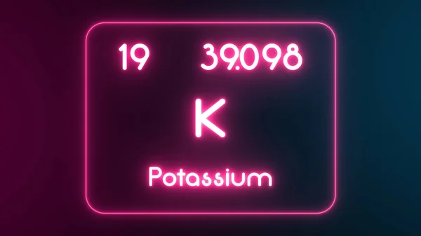 Modern periodic table Potassium element neon text Illustration