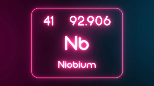 Modern periodic table Niobium element neon text Illustration