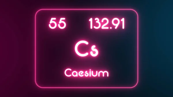 Σύγχρονος Περιοδικός Πίνακας Caesium Element Neon Text Εικονογράφηση — Φωτογραφία Αρχείου