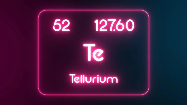 Modern Periodisk Tabell Tellurium Element Neon Text Illustration — Stockfoto