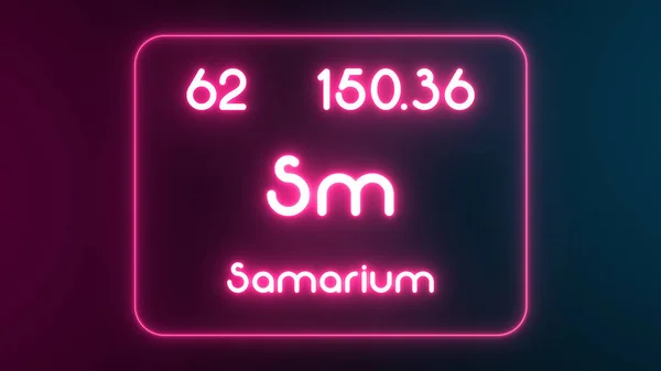 Tabel Periodic Modern Samariu Element Neon Text Ilustrație — Fotografie, imagine de stoc