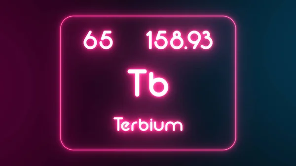 Modern Periodisk Tabell Terbium Element Neon Text Illustration — Stockfoto
