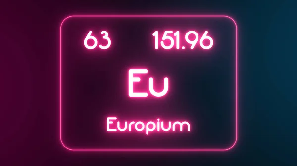 Modern Periodisk Tabell Europium Element Neon Text Illustration — Stockfoto