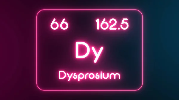 Σύγχρονος Περιοδικός Πίνακας Dysprosium Element Neon Text Εικονογράφηση — Φωτογραφία Αρχείου