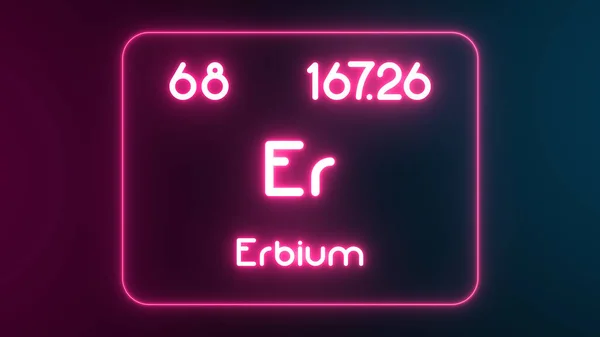 Modern Periyodik Tablo Erbium Elementi Neon Metin Illüstrasyonu — Stok fotoğraf